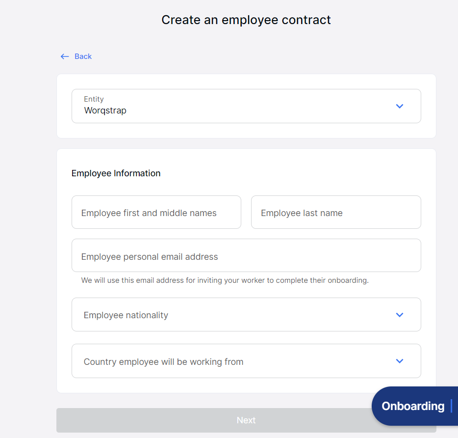 creating an employee contract on Deel